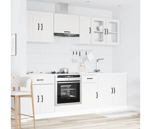 Mueble de cocina Kalmar blanco 8 piezas madera contrachapada