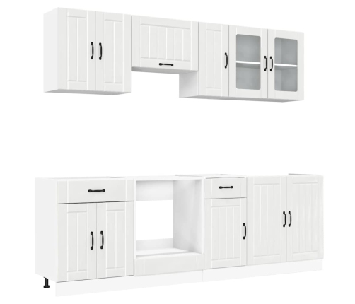 Mueble cocina Kalmar blanco de alto brillo 8 pzas