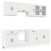 Mueble cocina Kalmar blanco de alto brillo 8 pzas