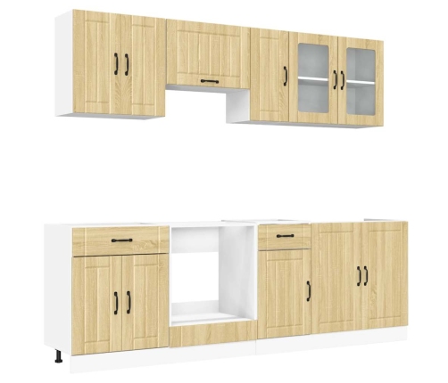 Mueble cocina Kalmar roble sonoma 8 pzas madera contrachapada