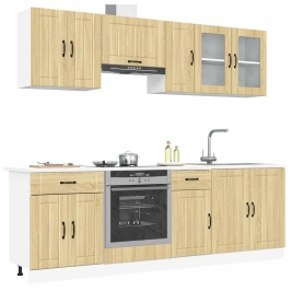 Mueble cocina Kalmar roble sonoma 8 pzas madera contrachapada