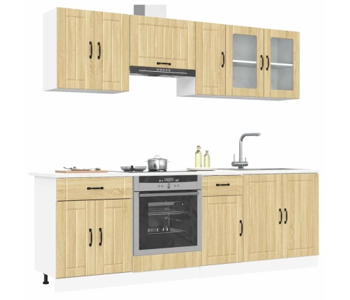 Mueble cocina Kalmar roble sonoma 8 pzas madera contrachapada