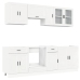 Mueble cocina Kalmar blanco de alto brillo 8 pzas