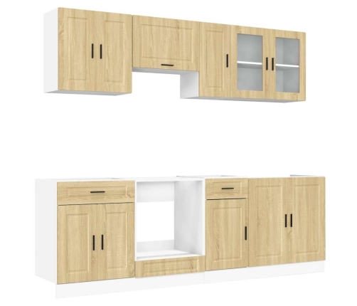 Mueble cocina Kalmar roble sonoma 8 pzas madera contrachapada