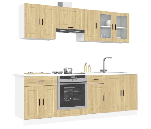 Mueble cocina Kalmar roble sonoma 8 pzas madera contrachapada