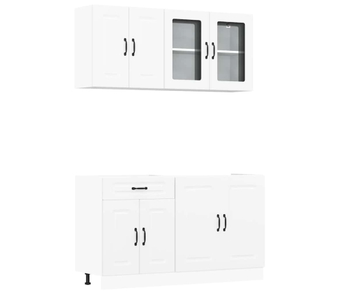 Mueble de cocina Kalmar blanco 4 piezas madera contrachapada