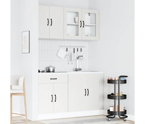 Mueble de cocina Kalmar blanco 4 piezas madera contrachapada