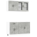 Mueble cocina Kalmar gris hormigón 4 pzas madera contrachapada