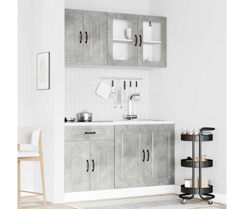 Mueble cocina Kalmar gris hormigón 4 pzas madera contrachapada