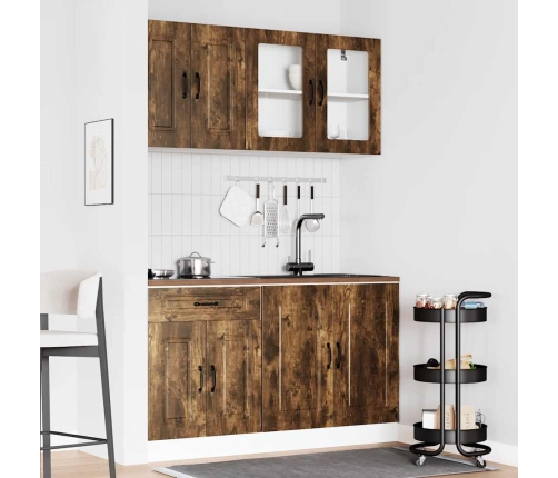 Mueble cocina Kalmar roble ahumado 4 pzas madera contrachapada