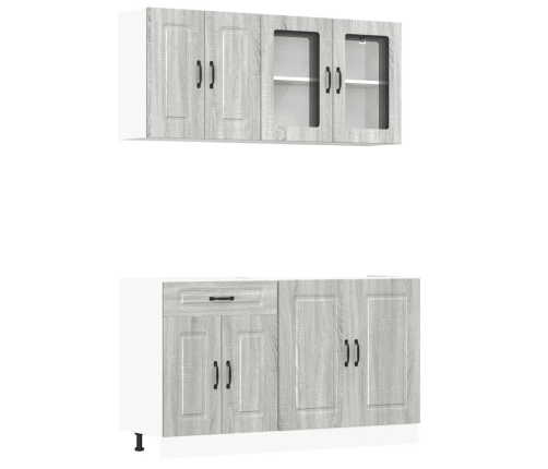 Mueble cocina Kalmar sonoma gris 4 pzas madera contrachapada