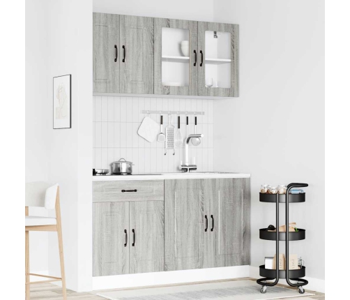 Mueble cocina Kalmar sonoma gris 4 pzas madera contrachapada