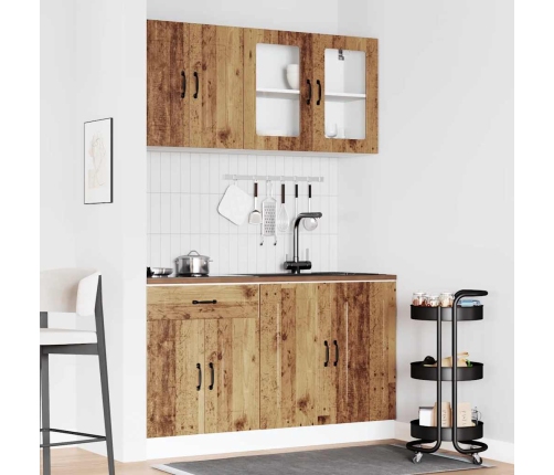 Mueble cocina Kalmar madera vieja 4 pzas madera contrachapada