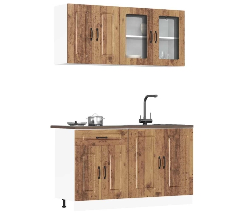 Mueble cocina Kalmar madera vieja 4 pzas madera contrachapada