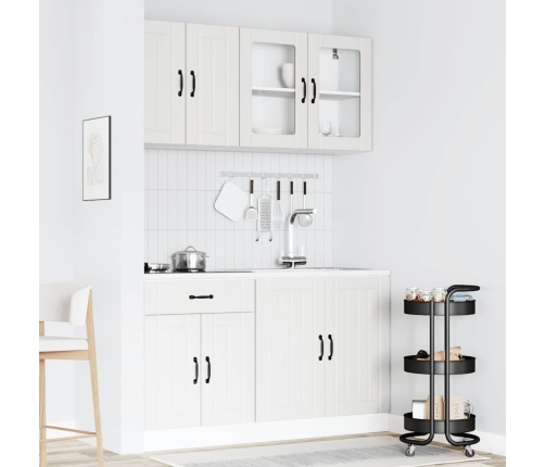 Mueble de cocina Kalmar blanco 4 piezas madera contrachapada