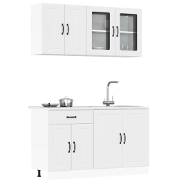 Mueble de cocina Kalmar blanco 4 piezas madera contrachapada