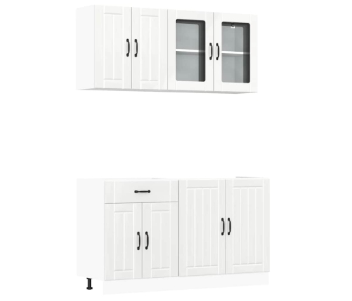 Mueble cocina Kalmar blanco de alto brillo 4 pzas