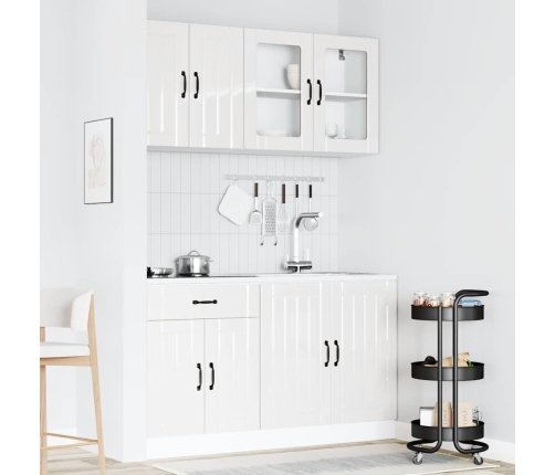 Mueble cocina Kalmar blanco de alto brillo 4 pzas