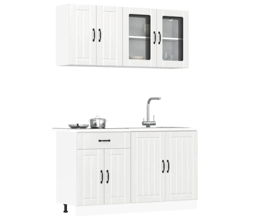 Mueble cocina Kalmar blanco de alto brillo 4 pzas