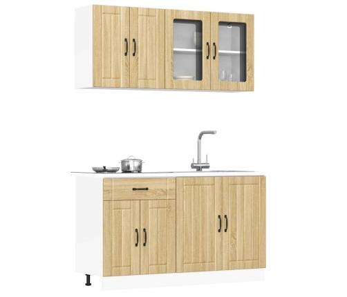 Mueble cocina Kalmar roble sonoma 4 pzas madera contrachapada