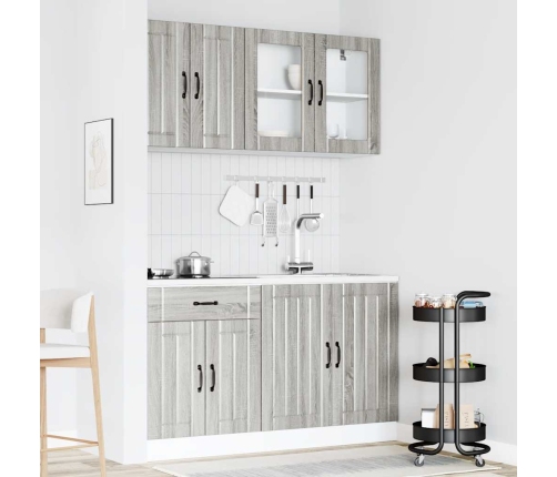 Mueble cocina Kalmar sonoma gris 4 pzas madera contrachapada