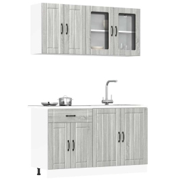 Mueble cocina Kalmar sonoma gris 4 pzas madera contrachapada