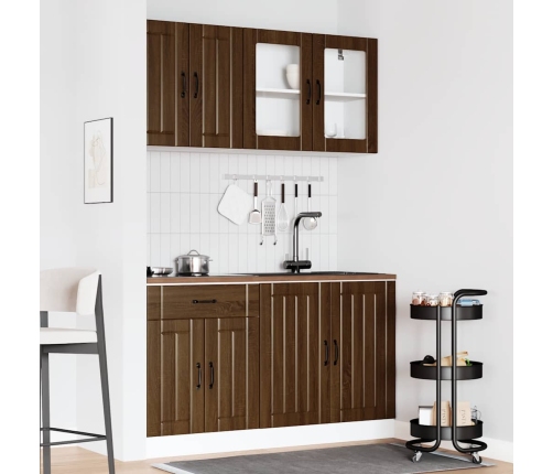 Mueble cocina Kalmar roble marrón 4 pzas madera contrachapada