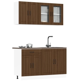 Mueble cocina Kalmar roble marrón 4 pzas madera contrachapada