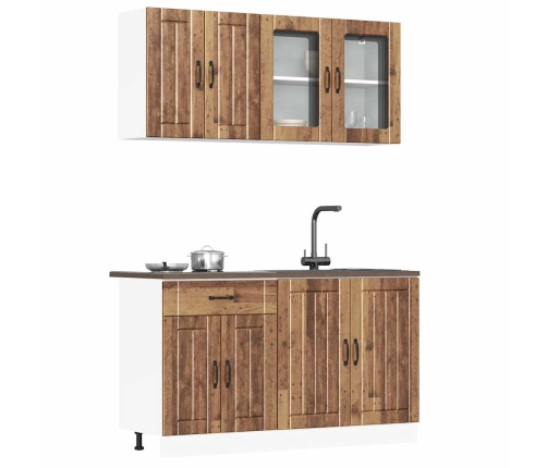 Mueble cocina Kalmar madera vieja 4 pzas madera contrachapada