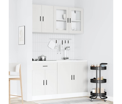 Mueble de cocina Kalmar blanco 4 piezas madera contrachapada