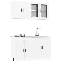 Mueble de cocina Kalmar blanco 4 piezas madera contrachapada