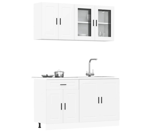 Mueble de cocina Kalmar blanco 4 piezas madera contrachapada