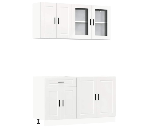 Mueble cocina Kalmar blanco de alto brillo 4 pzas