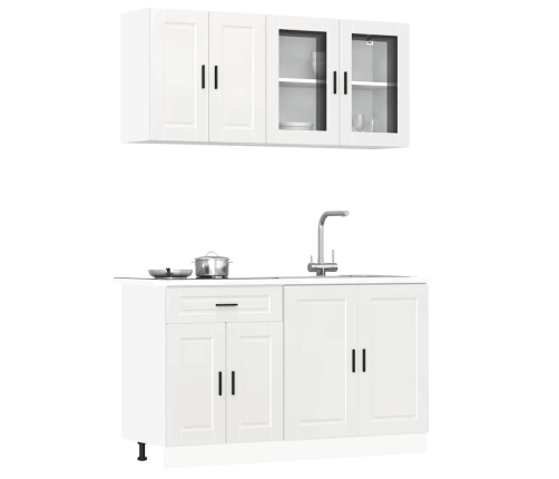 Mueble cocina Kalmar blanco de alto brillo 4 pzas