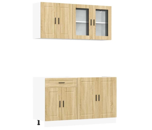 Mueble cocina Kalmar roble sonoma 4 pzas madera contrachapada