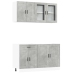 Mueble cocina Kalmar gris hormigón 4 pzas madera contrachapada