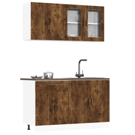 Mueble cocina Kalmar roble ahumado 4 pzas madera contrachapada