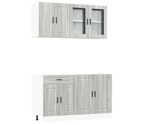 Mueble cocina Kalmar sonoma gris 4 pzas madera contrachapada