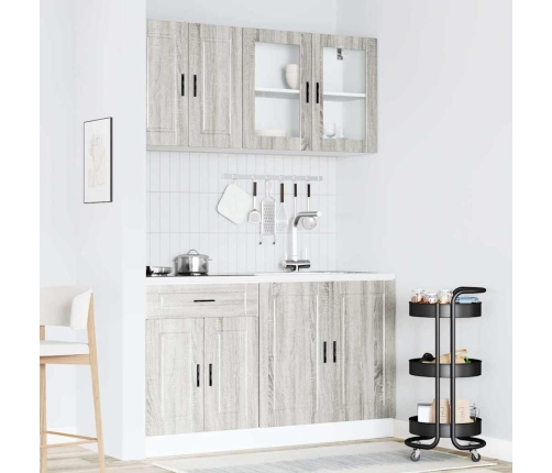 Mueble cocina Kalmar sonoma gris 4 pzas madera contrachapada