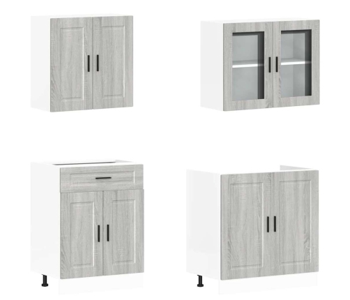 Mueble cocina Kalmar sonoma gris 4 pzas madera contrachapada