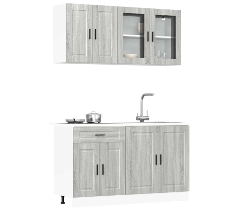 Mueble cocina Kalmar sonoma gris 4 pzas madera contrachapada