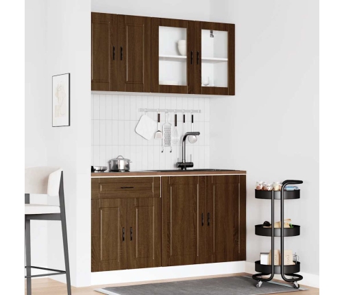 Mueble cocina Kalmar roble marrón 4 pzas madera contrachapada