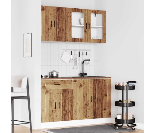 Mueble cocina Kalmar madera vieja 4 pzas madera contrachapada