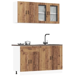 Mueble cocina Kalmar madera vieja 4 pzas madera contrachapada