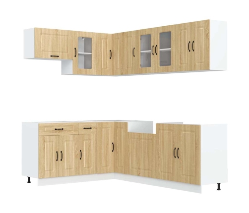 Mueble cocina Kalmar roble sonoma 11 pzas madera contrachapada