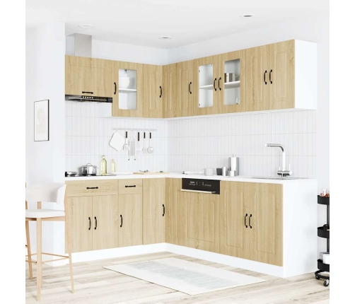 Mueble cocina Kalmar roble sonoma 11 pzas madera contrachapada