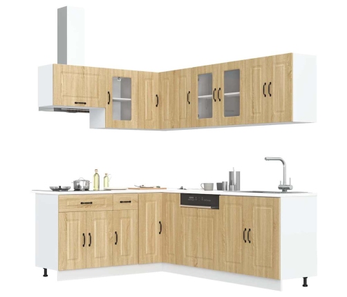 Mueble cocina Kalmar roble sonoma 11 pzas madera contrachapada