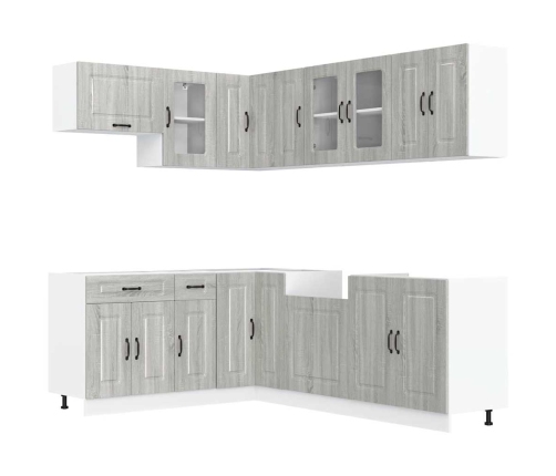 Mueble cocina Kalmar sonoma gris 11 pzas madera contrachapada