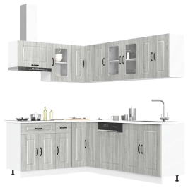 Mueble cocina Kalmar sonoma gris 11 pzas madera contrachapada