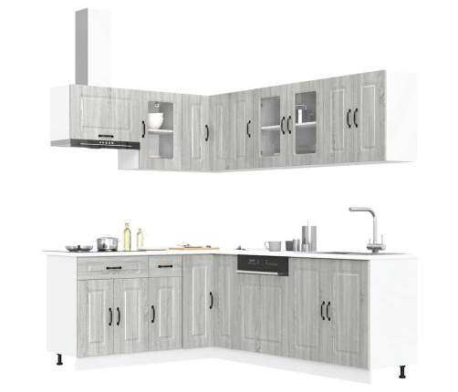 Mueble cocina Kalmar sonoma gris 11 pzas madera contrachapada